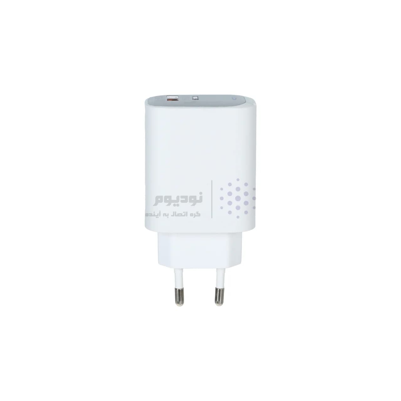 شارژر دیواری فست و PD دو پورت +Lindos مدل LN-CH50 40W به همراه کابل شارژ Type-C To Type-C – سفید — تصویر ۲