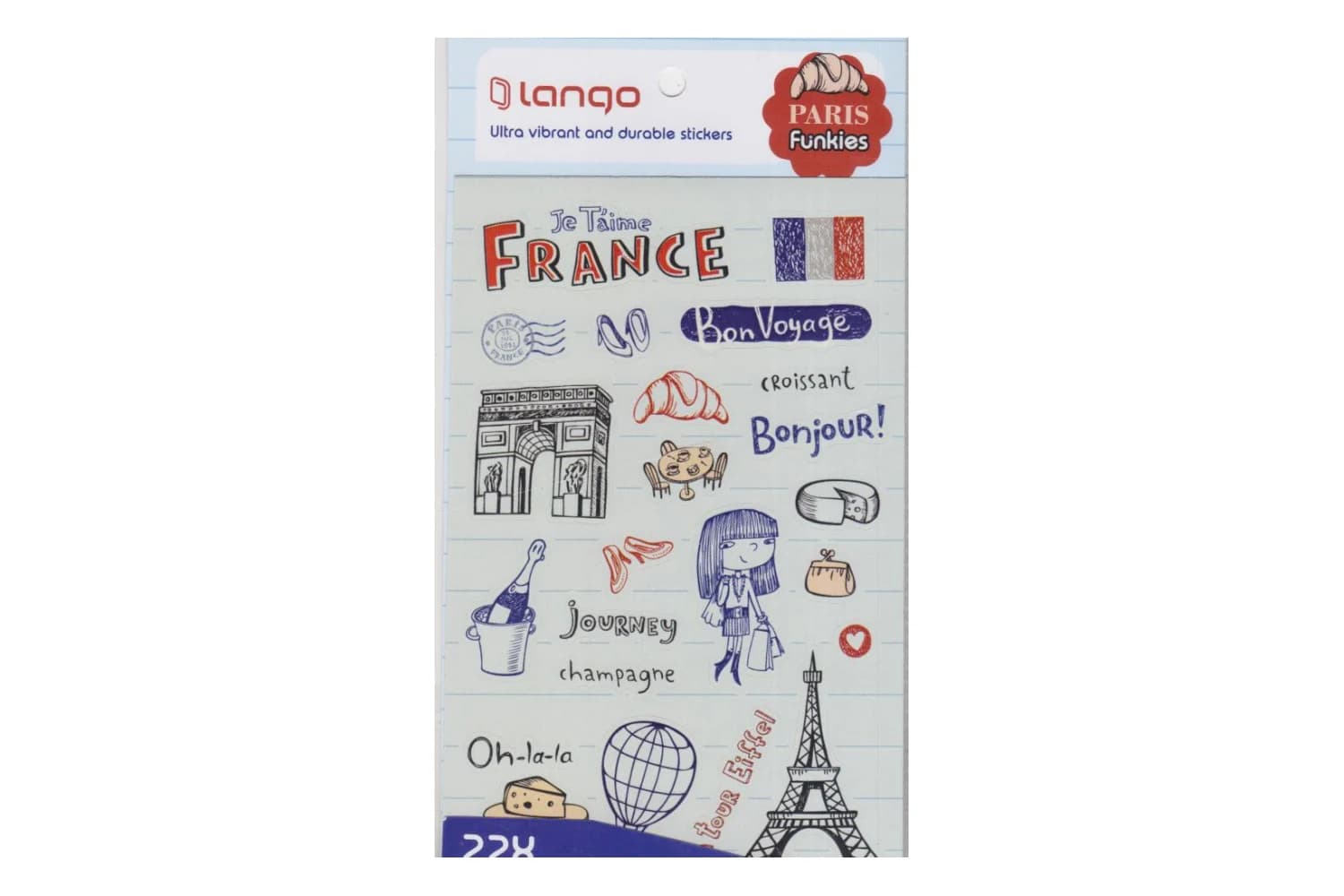 استیکر 22 تکه لانگو طرح پاریس (Paris)