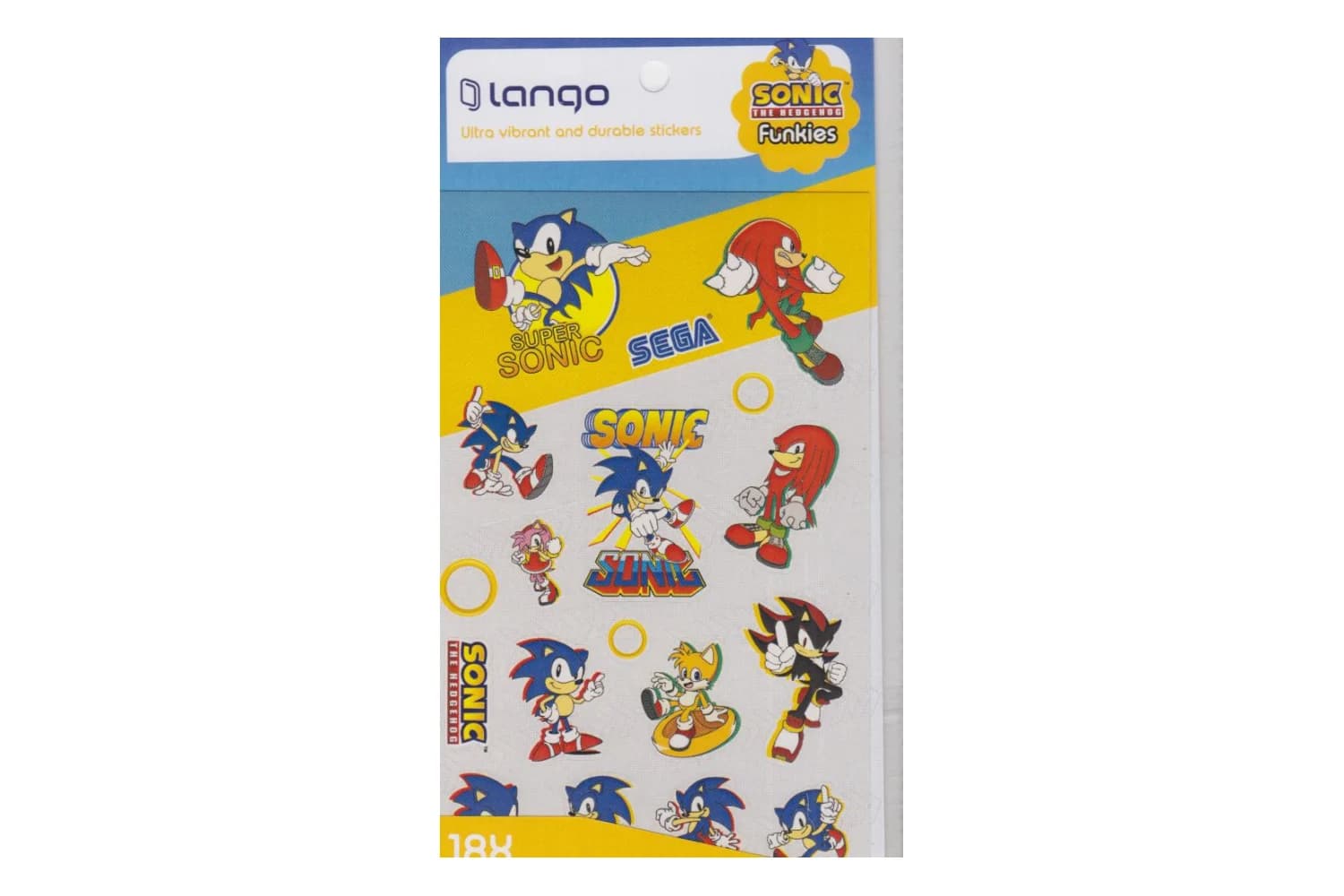 استیکر 18 تکه لانگو طرح سونیک (Sonic)
