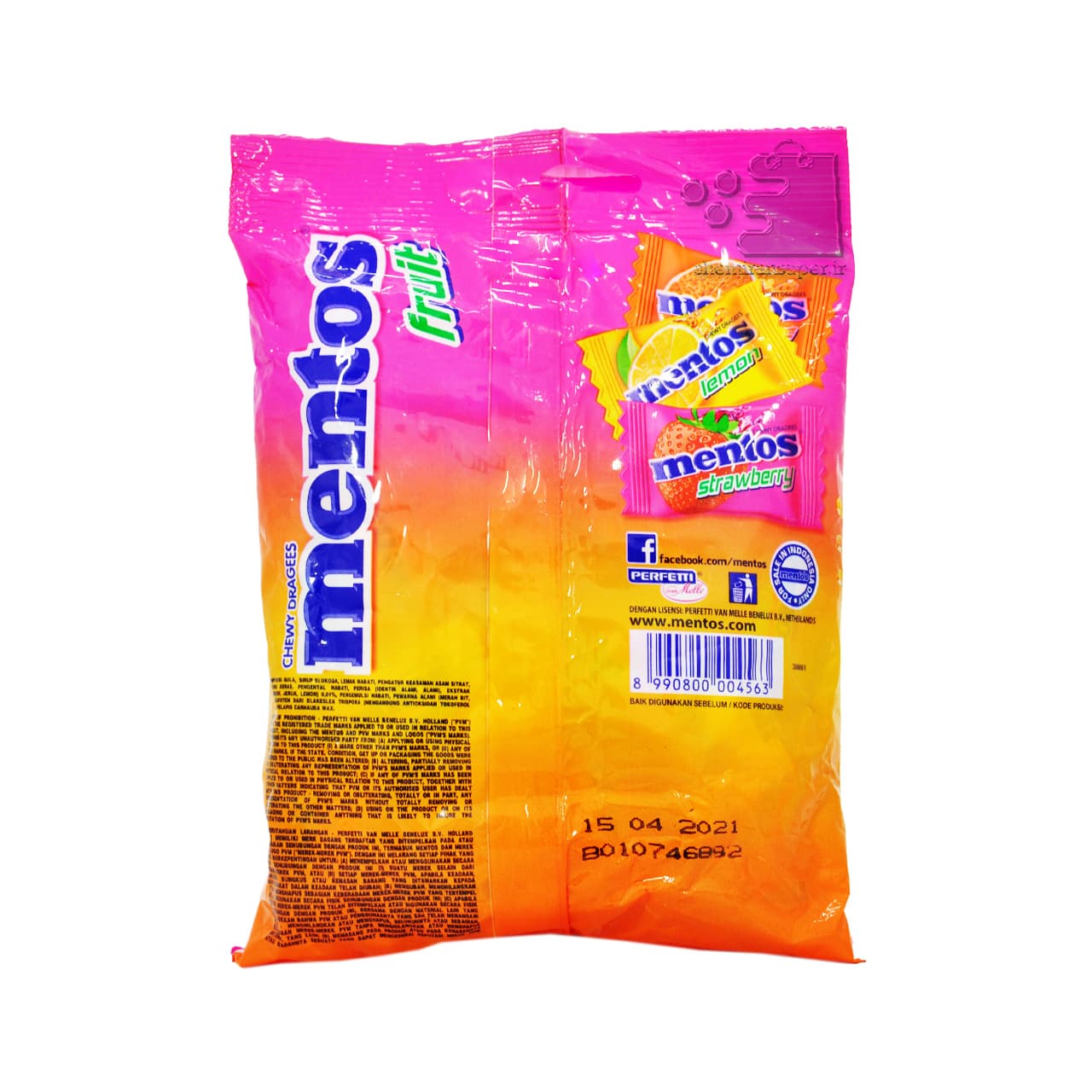 دراژه میوه ای ۱۳۵ گرم منتوس – mentos — تصویر ۲