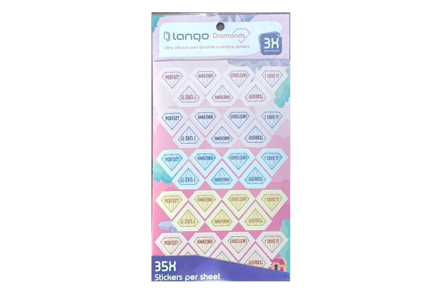 استیکر 35 تکه تشویقی طرح الماس (بسته 3 برگی)