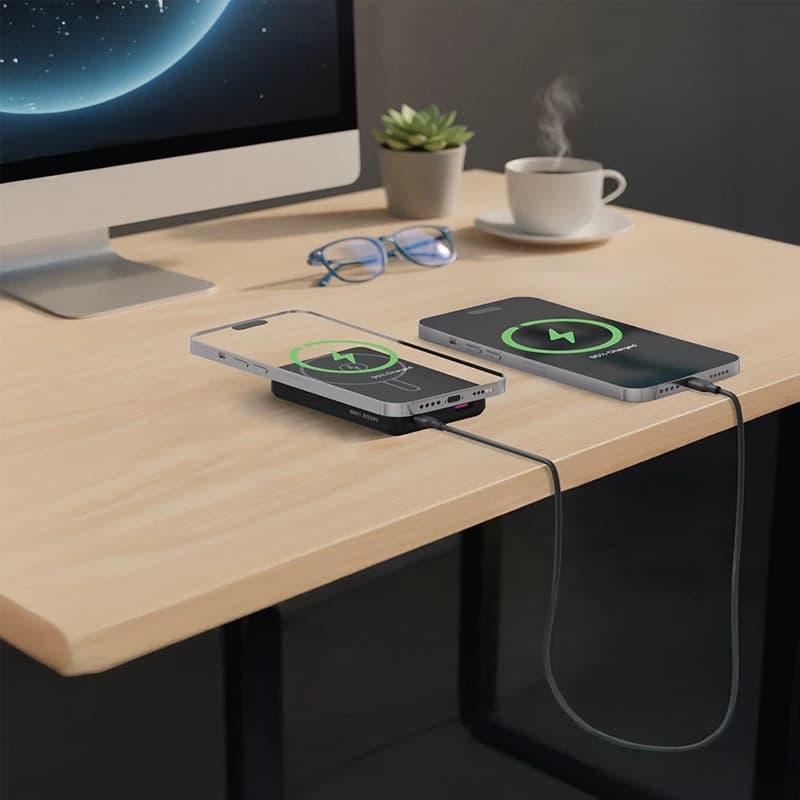 پاوربانک مگ سیف 10هزار گرین لاین مدل Malaga ا MagSafe Power Bank 10000 Green Line Malaga Model — تصویر ۳