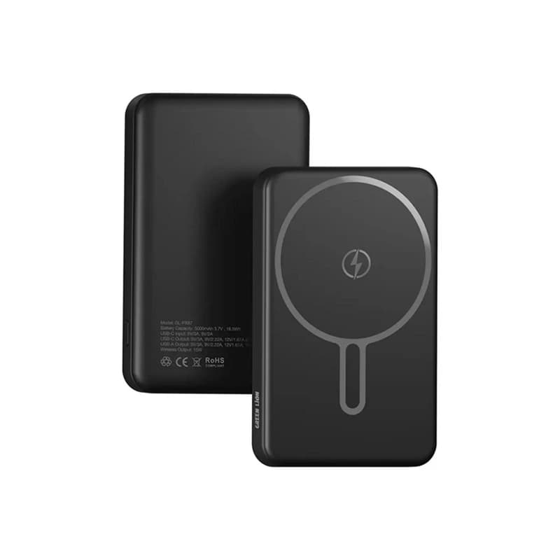 پاوربانک مگ سیف 10هزار گرین لاین مدل Malaga ا MagSafe Power Bank 10000 Green Line Malaga Model