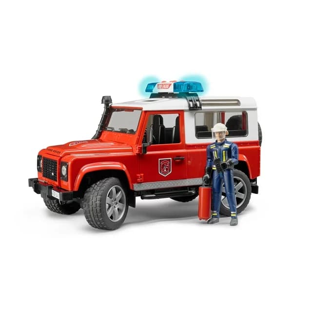 ماشین بازی برودر مدل Land Rover Fire Department Vehicle