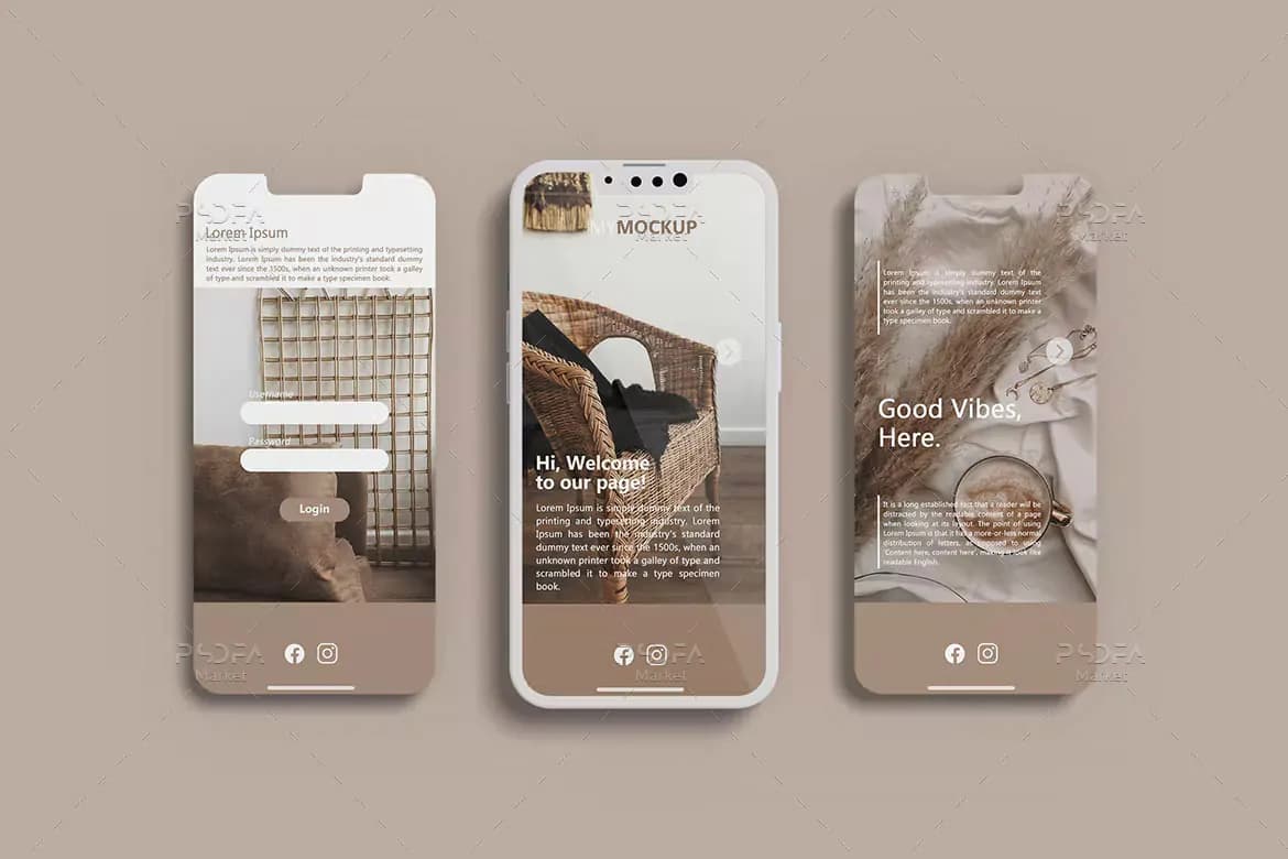 موکاپ نمایشگر موبایل و اسمارت فون — تصویر ۶