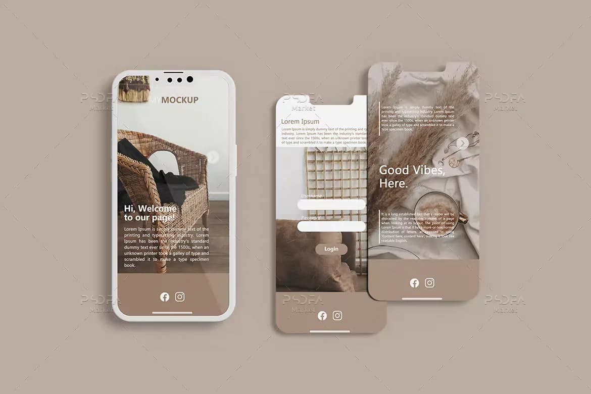 موکاپ نمایشگر موبایل و اسمارت فون — تصویر ۴