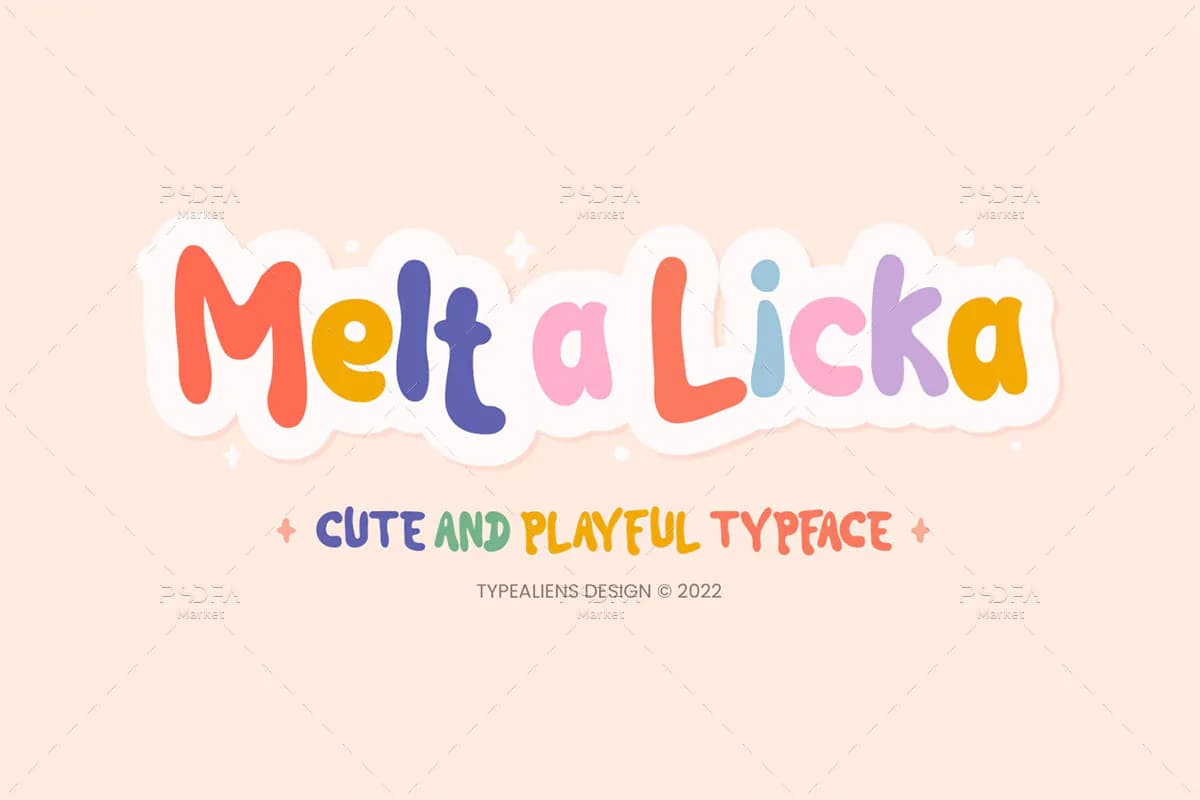 فونت فان و جالب کودکانه Melt a licka