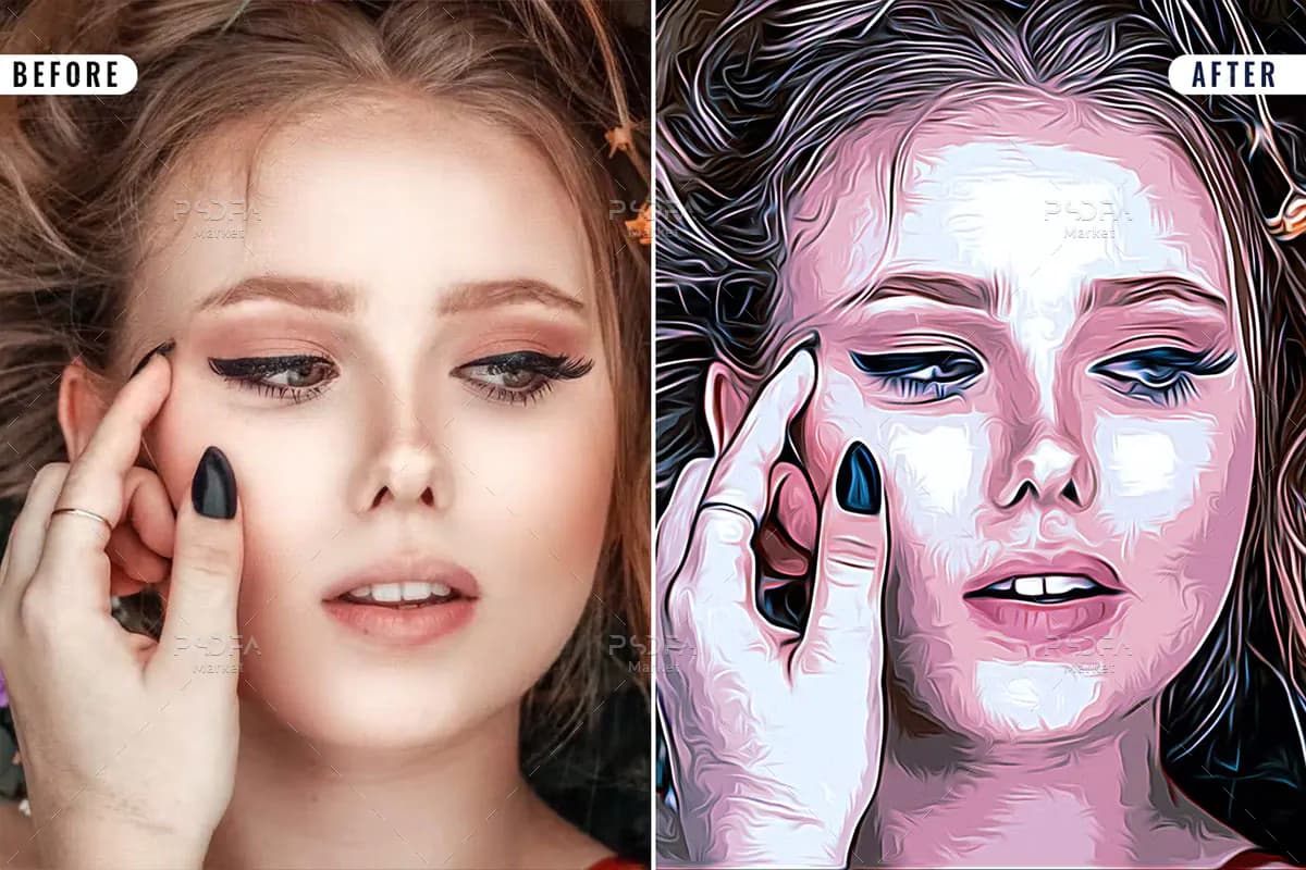 افکت عکس نقاشی رنگ روغن فتوشاپ — تصویر ۳