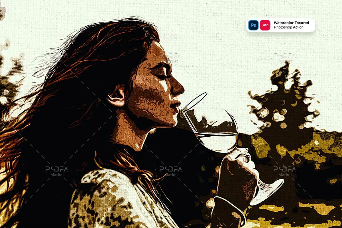 اکشن فتوشاپ افکت بافت آبرنگی