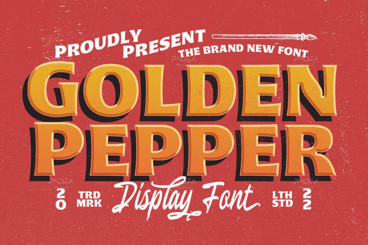 فونت کلاسیک و نوستالژیک Golden Pepper