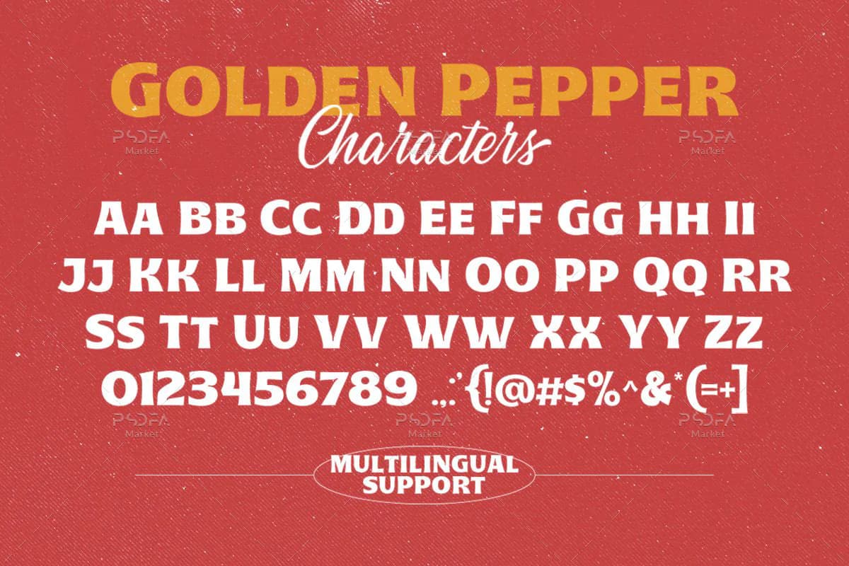 فونت کلاسیک و نوستالژیک Golden Pepper — تصویر ۵