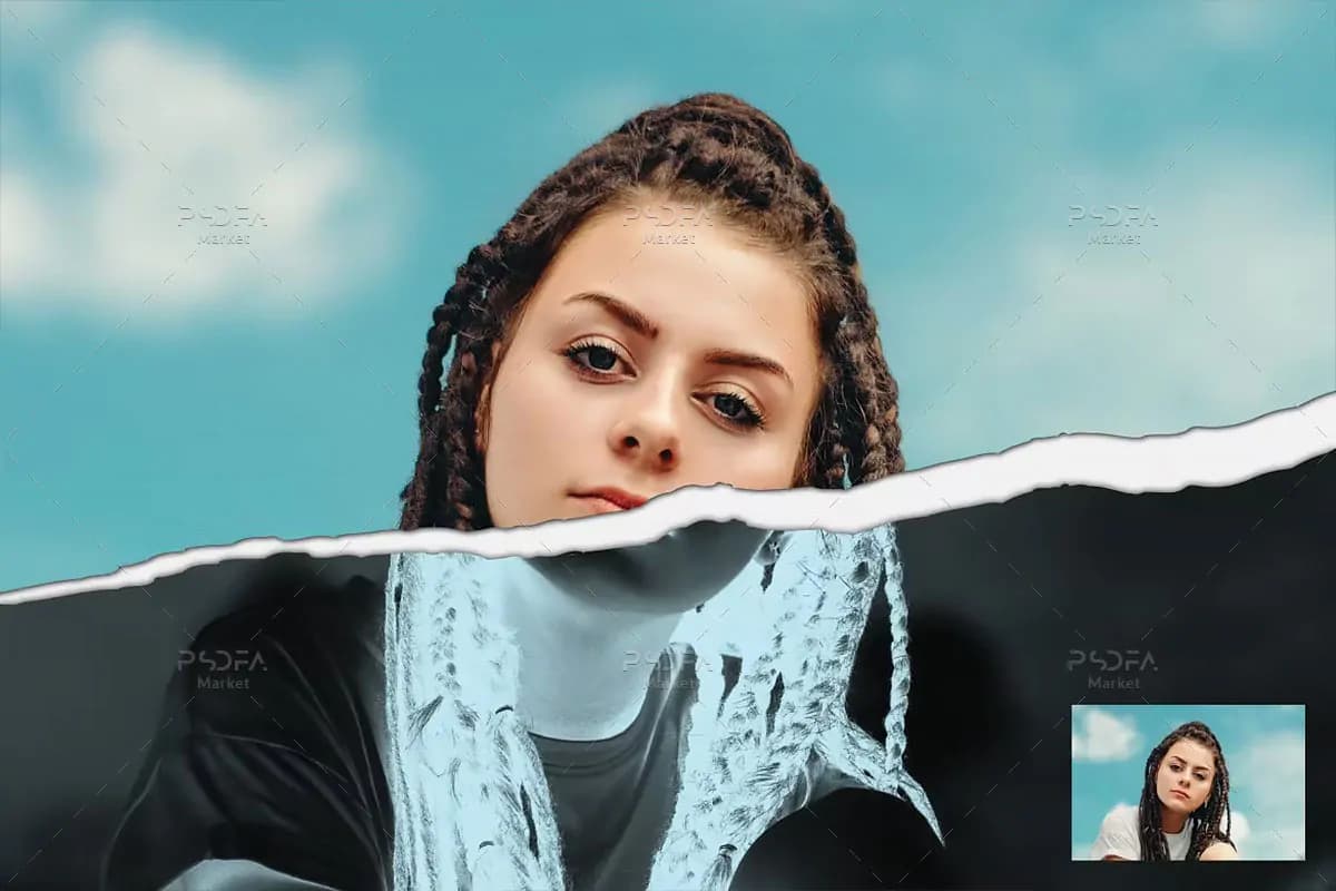 افکت عکس کاغذ پاره اشعه X برای فتوشاپ — تصویر ۳