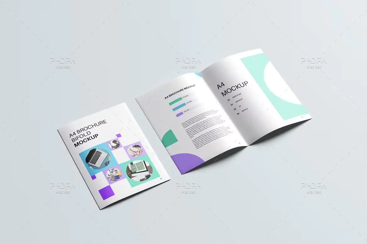 موکاپ بروشور دو لت A4 — تصویر ۵