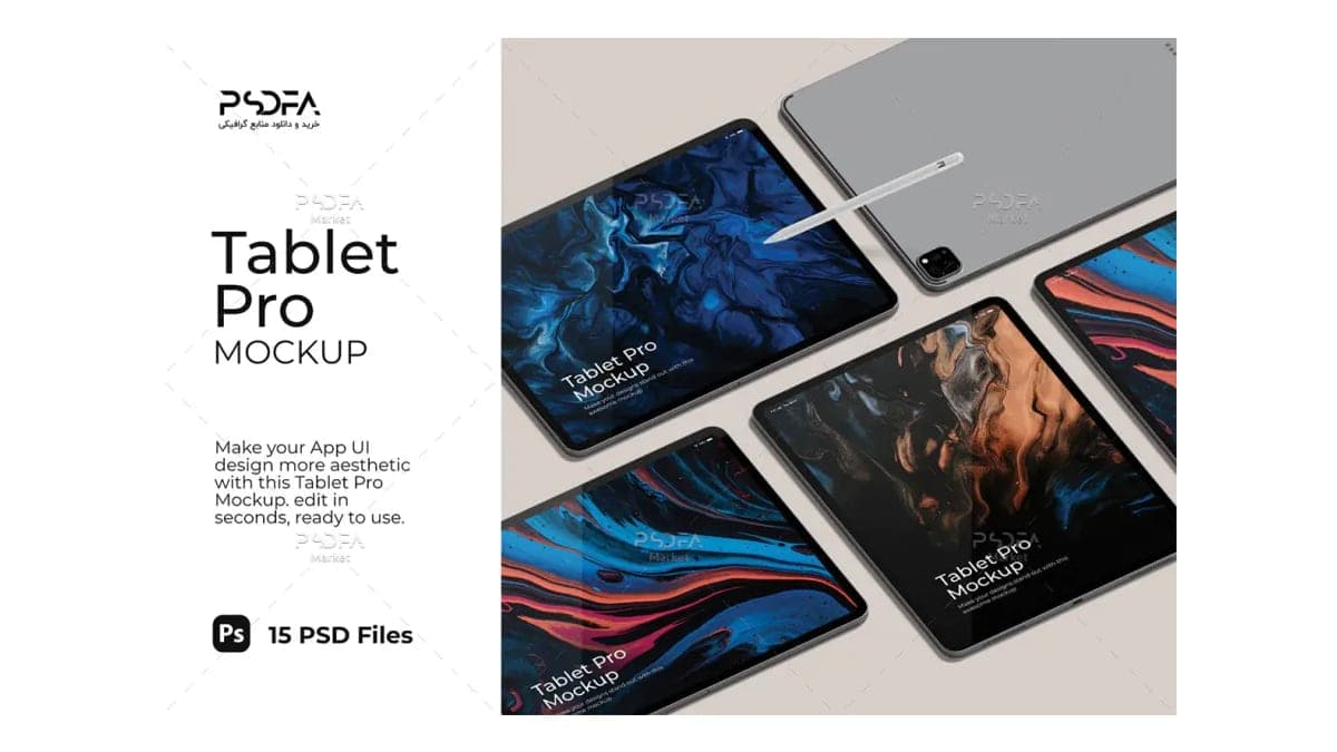 18 موکاپ تبلت آیپد پرو iPad Pro — تصویر ۱۱