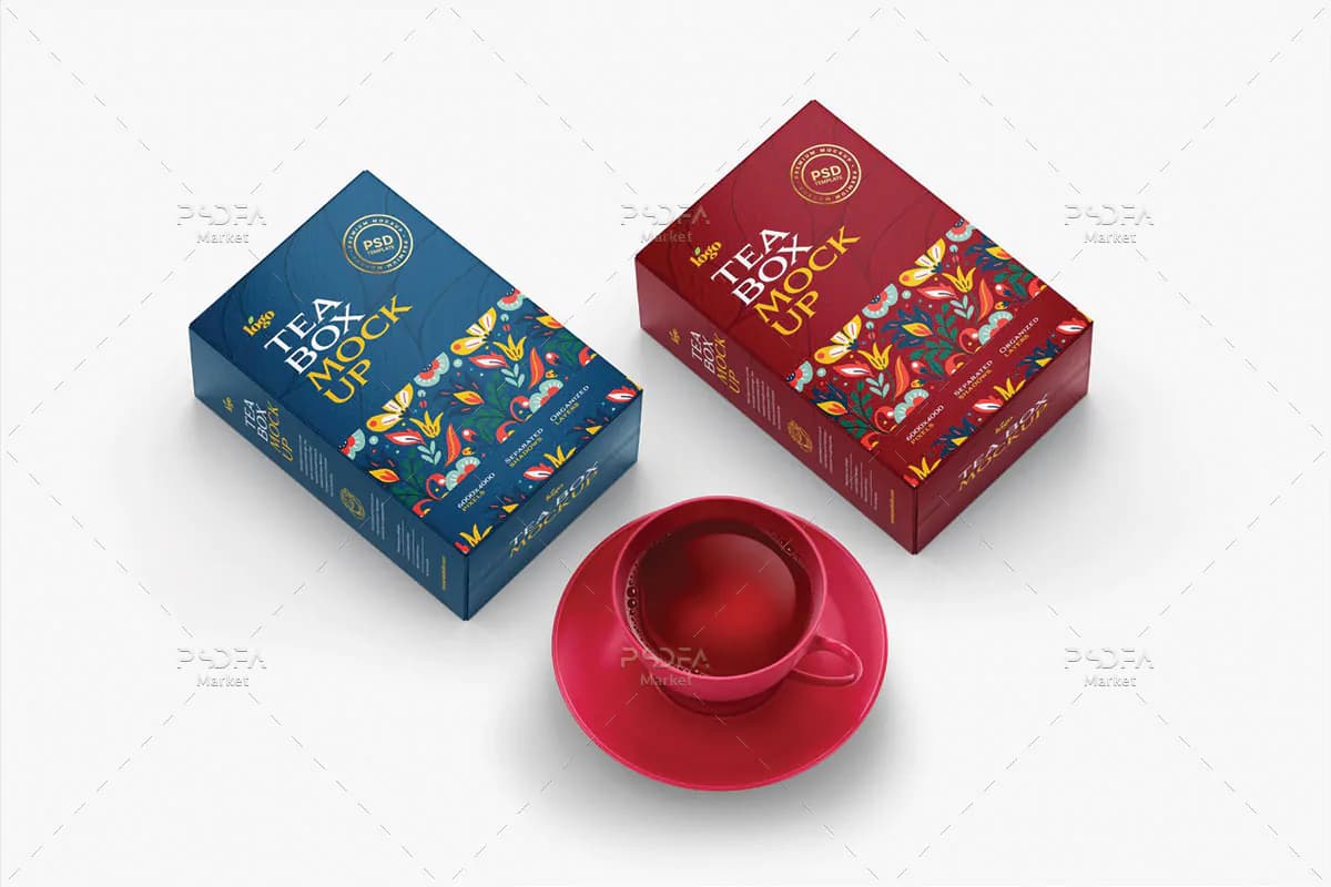 18 موکاپ پاکت بسته بندی چای — تصویر ۳