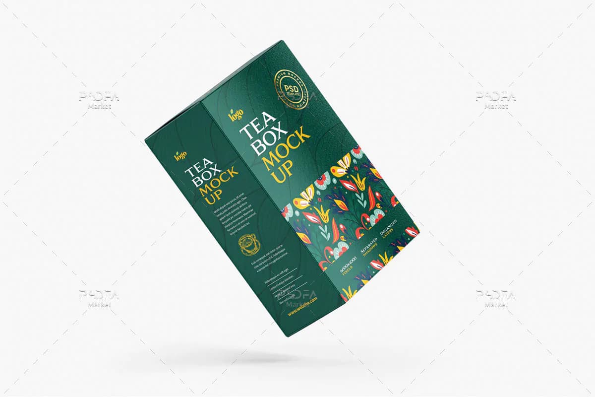 18 موکاپ پاکت بسته بندی چای — تصویر ۷