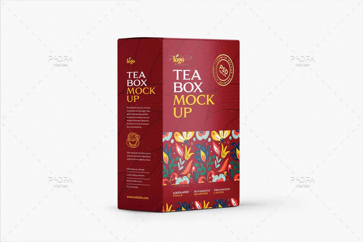 18 موکاپ پاکت بسته بندی چای — تصویر ۲