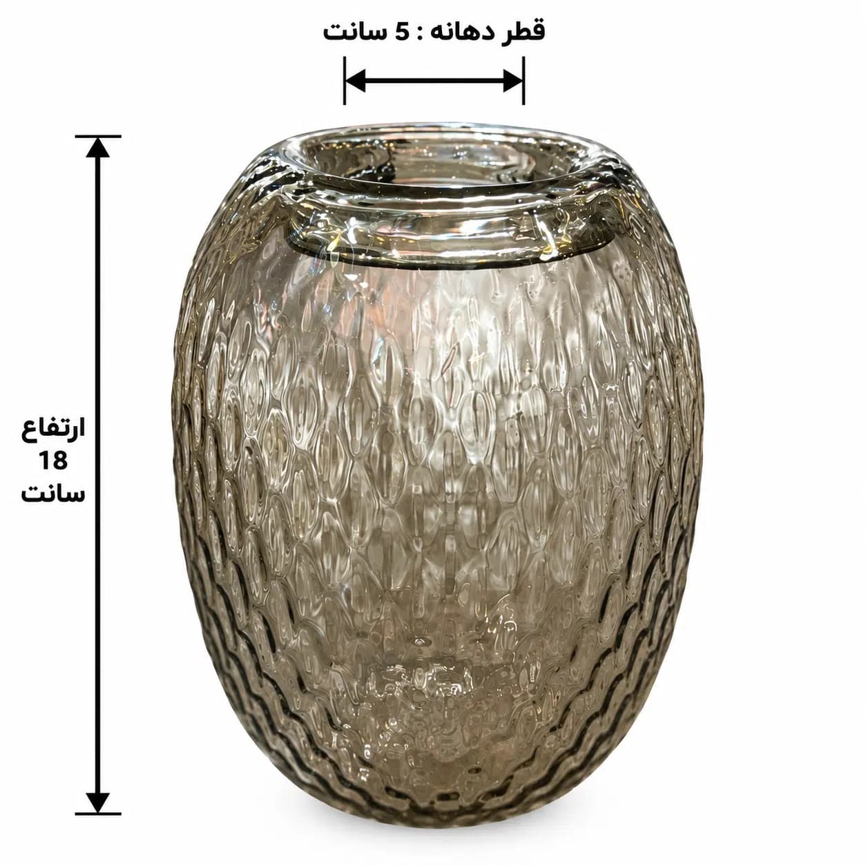 گلدان شیشه‌ای دکوری رومیزی مدل ثمر — تصویر ۶