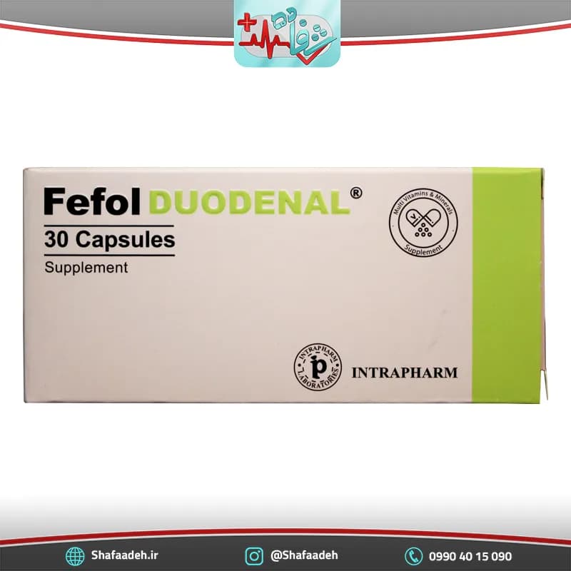 کپسول ففول دئودنال اینترافارم ۳۰ عددی – Intrapharm Fefol Doudenal 30 Capsules