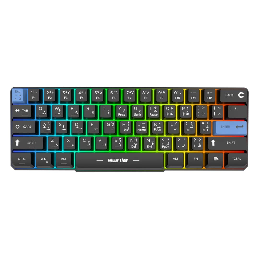 کیبورد گیمینگ سیمی گرین لاین مدل Green Lion GKM-60 Gaming Keyboard Black