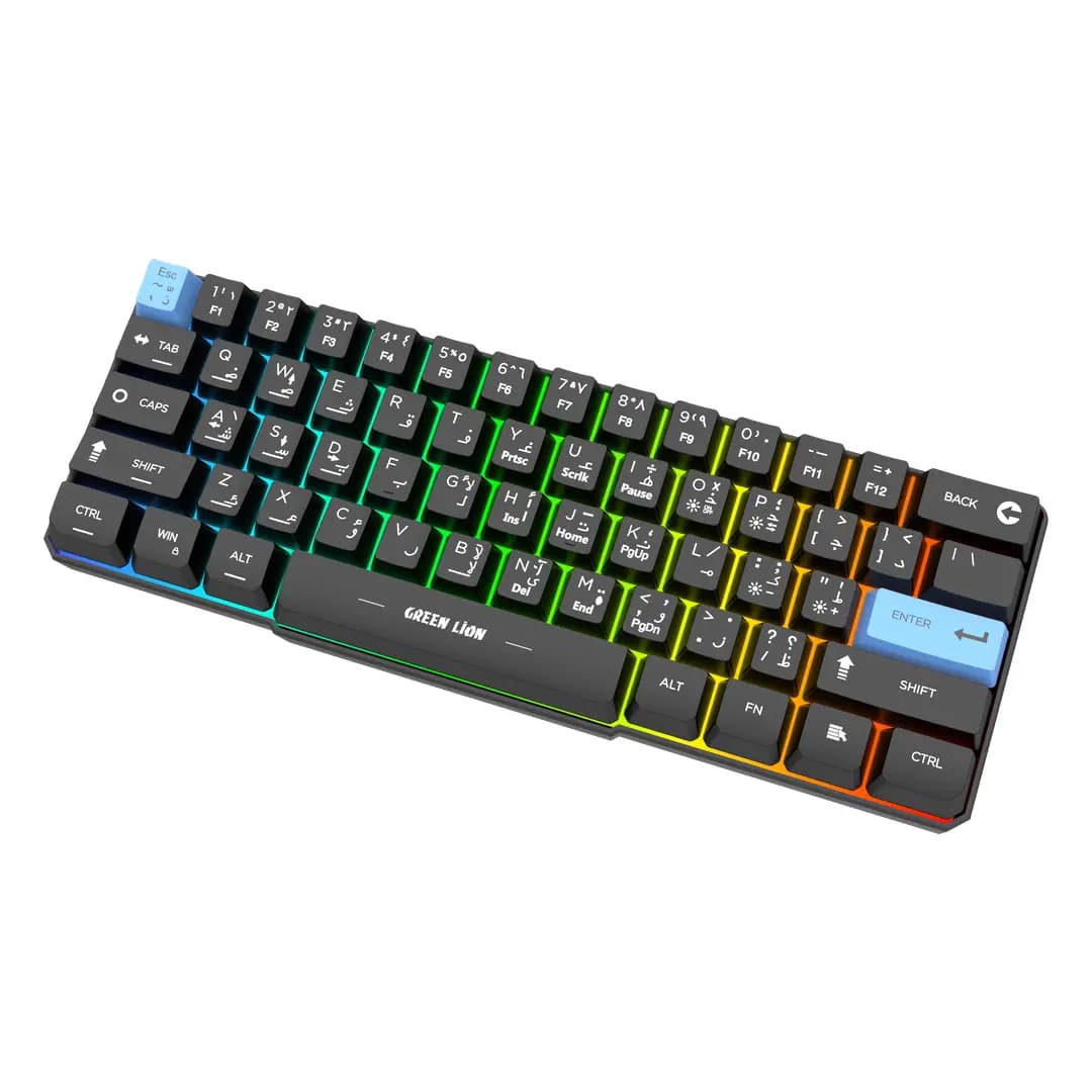 کیبورد گیمینگ سیمی گرین لاین مدل Green Lion GKM-60 Gaming Keyboard Black — تصویر ۲