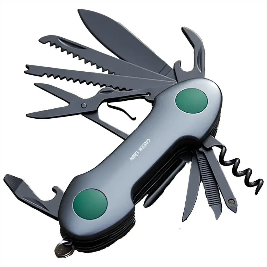 ابزار 14 تایی جیبی گرین لاین مدل Green Lion 14-In-1 Multi Tool Key Chain Knife Black