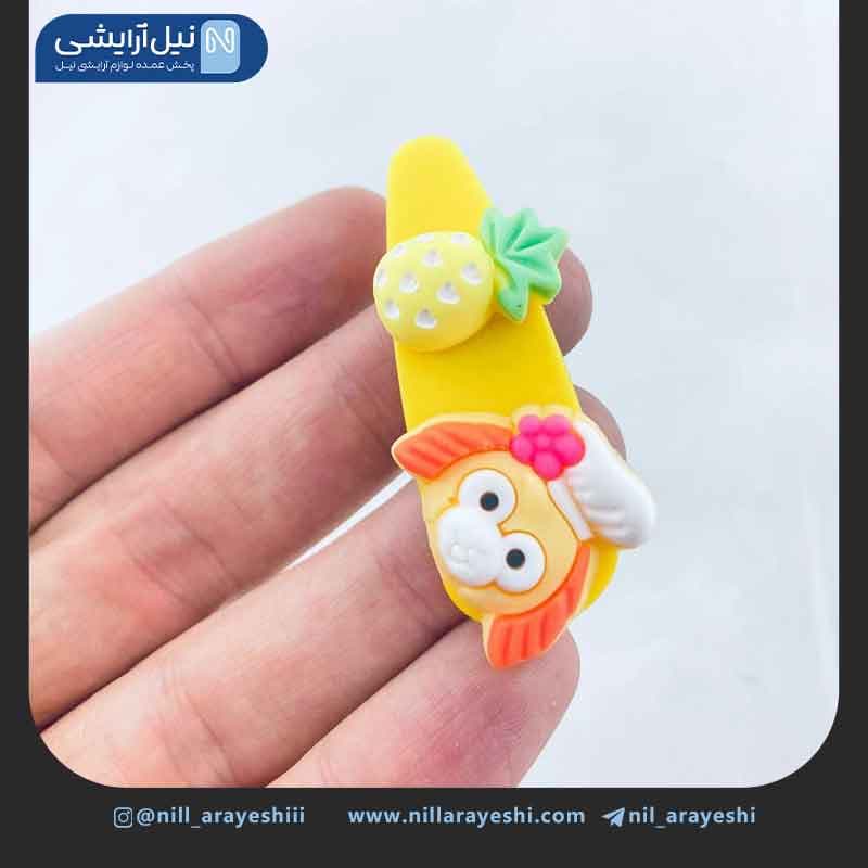 گیره مو فشاری ( تق تقی ) کارتی طرح عروسکی و میوه د ه عددی کد 5