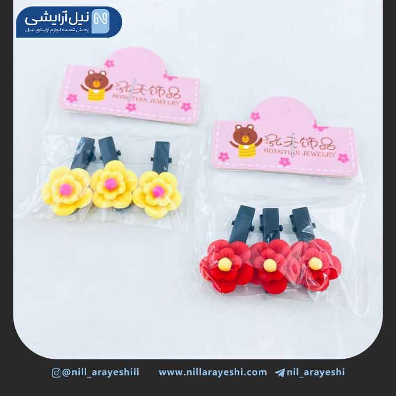 گیره مو انبری کارتی طرح گل سی عددی کد 2