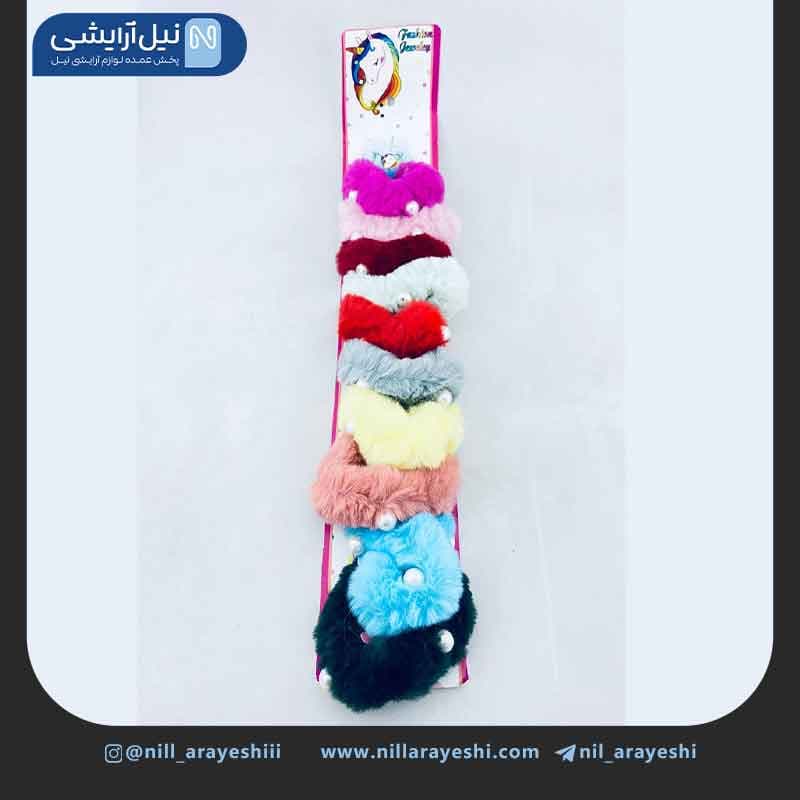 کش مو کارتی خز دار نگین دار ده عددی کد 10 — تصویر ۲