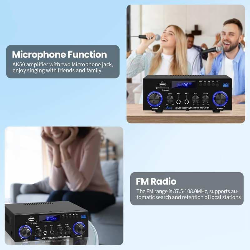 آمپلی فایر AK50 HiFi با بلوتوث تقویت کننده صوتی استریو — تصویر ۶
