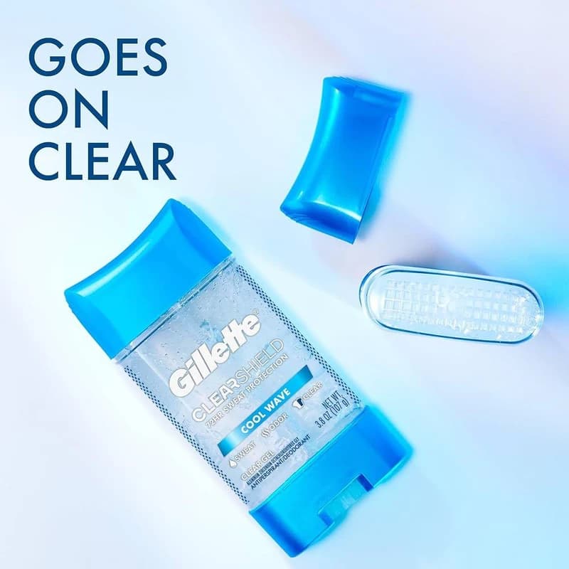 ژل مام شفاف ضد تعریق ژیلت مدل CLEAR SHIELD Cool Wave وزن 108 گرم — تصویر ۳