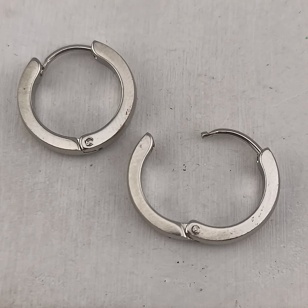 پیرسینگ گوش حلقه ای استیل جفتی — تصویر ۲