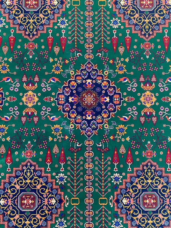 فرش طرح دستباف 700 شانه زمینه سبز کد 771092 — تصویر ۴