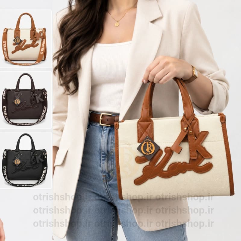کیف زنانه چرمی کارل گلدوزی (چرم شرانگ وارداتی، بند پهن، اسپرت و ترند)