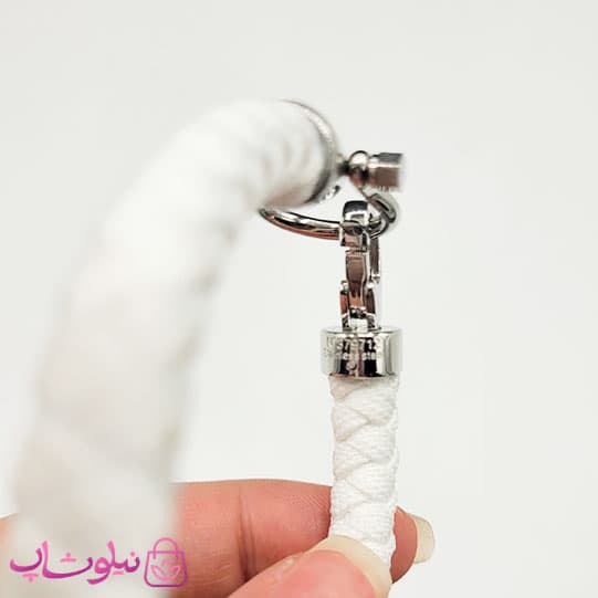 دستبند امگا کنفی سفید با قفل نقره ای کیفیت مستر کد 1400 — تصویر ۲