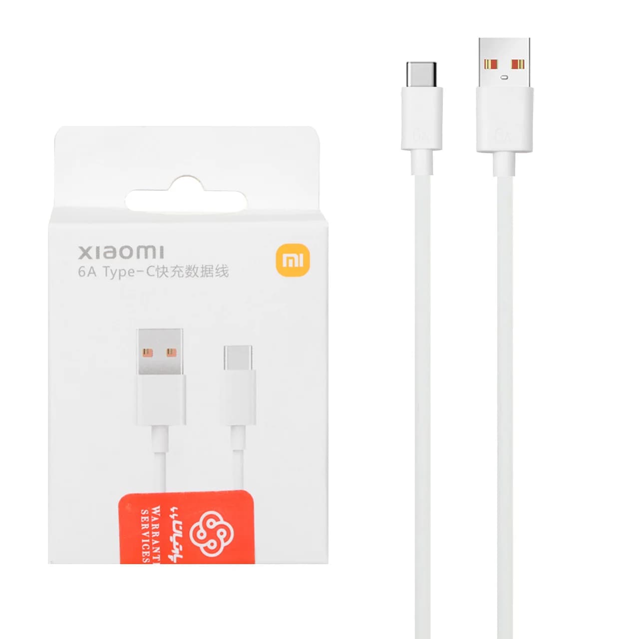 کابل شارژ فست اورجینال Xiaomi Type-C مدل 120W – سفید – پک دار (گارانتی پارتیان پایا)