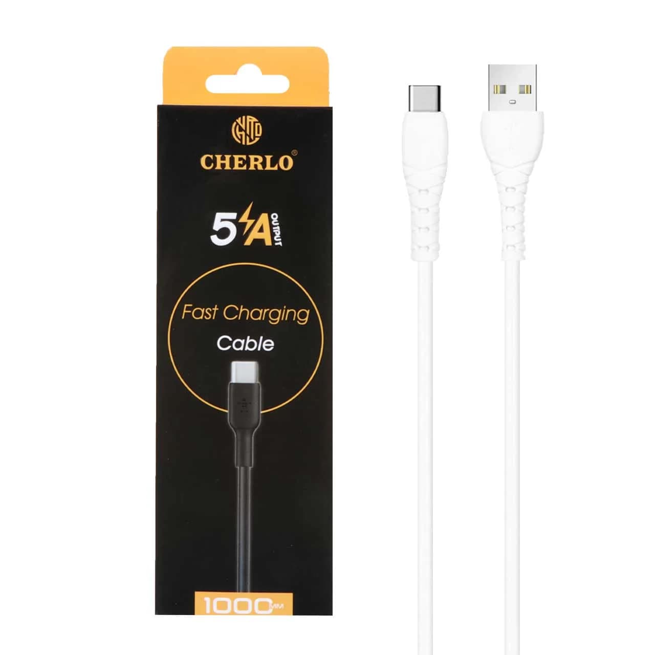 کابل شارژ فست CHERLO Type-C مدل CH-TC10 – سفید – SMO