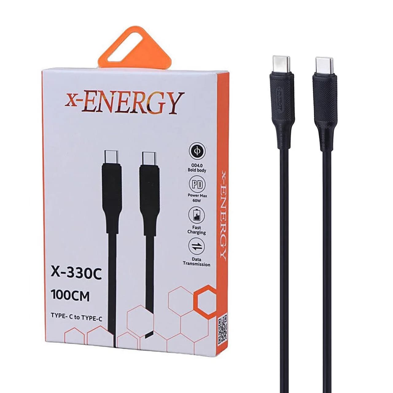 کابل شارژ PD و فست X-Energy Type-C To Type-C مدل X-330 C 60W – مشکی (گارانتی IPM)