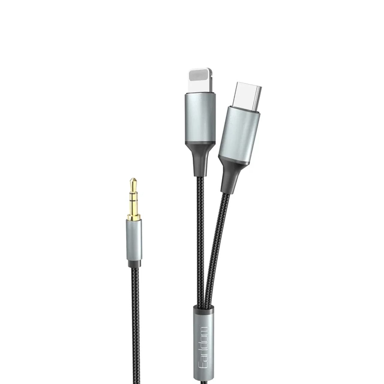 کابل Earldom Aux To Type-C & Lightning مدل ET-AUX71 – مشکی