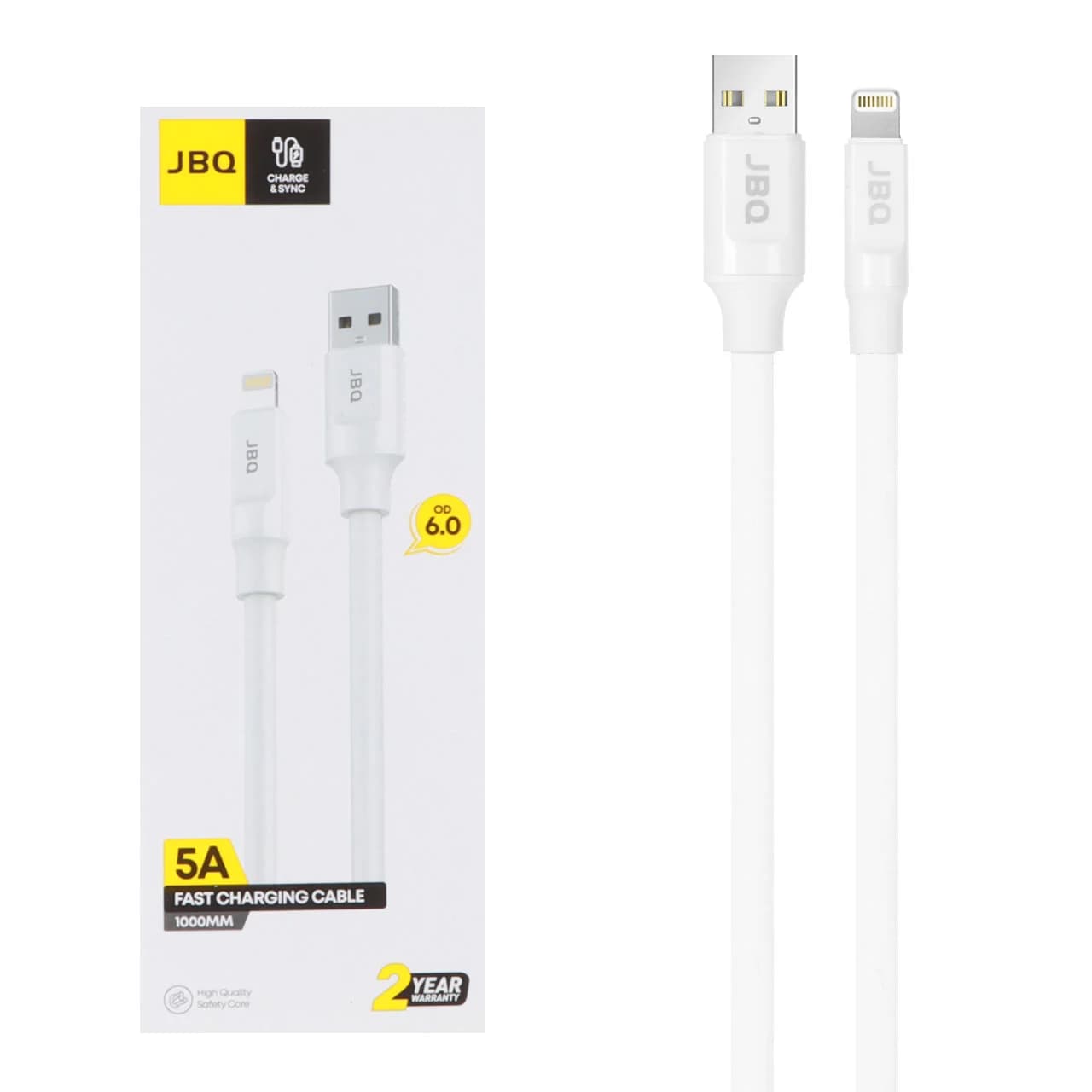 کابل شارژ فست آیفون JBQ مدل CA-550 – سفید (گارانتی یکساله رصاصی)