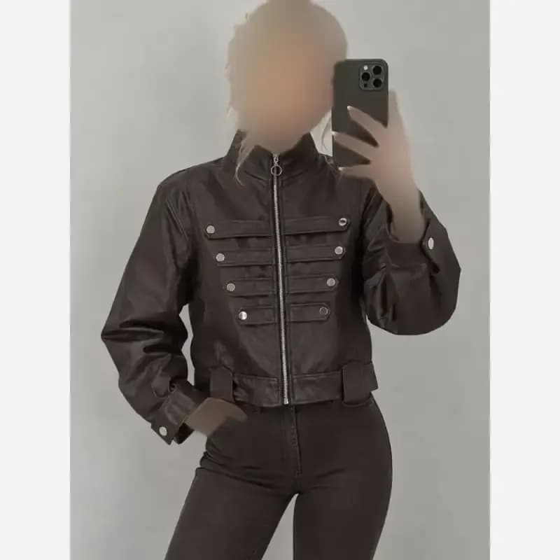 کت ناپلئونی چرم درجه یک مزونی آستردار — تصویر ۶