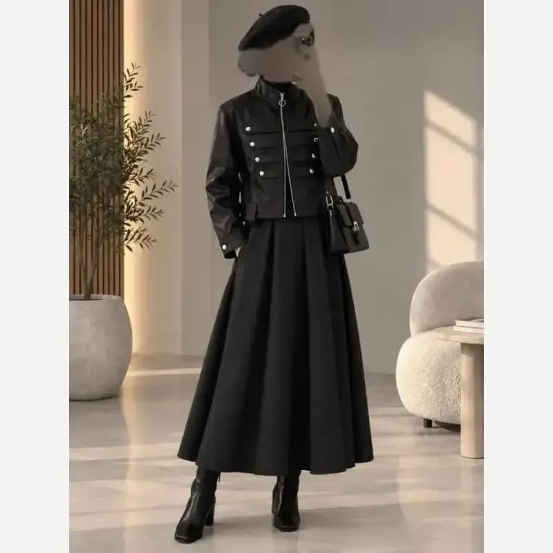 کت ناپلئونی چرم درجه یک مزونی آستردار — تصویر ۳