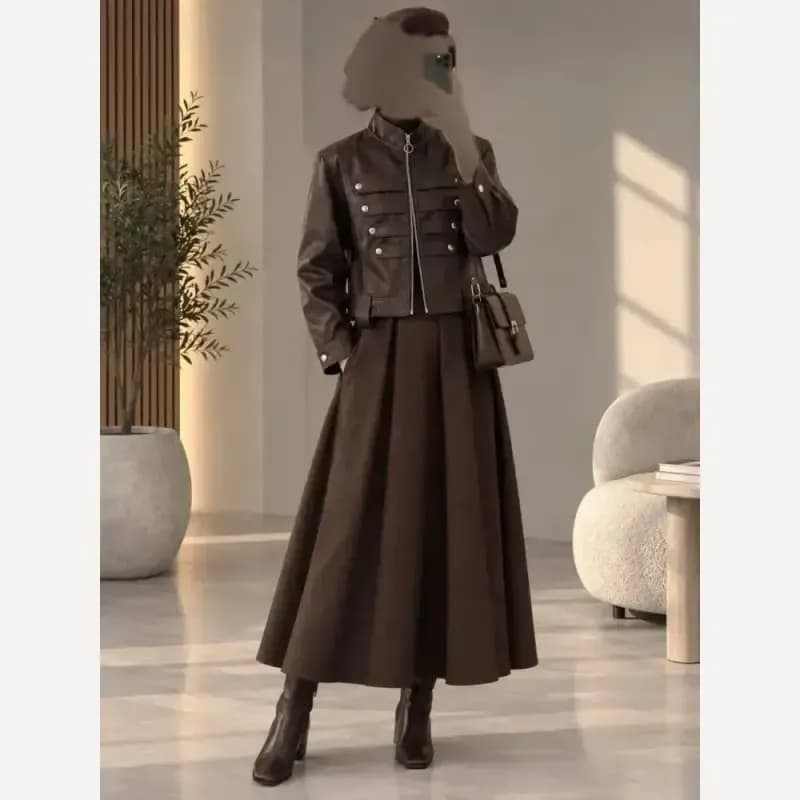 کت ناپلئونی چرم درجه یک مزونی آستردار — تصویر ۵