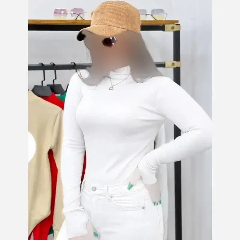 بادی یقه دار اسکی فینگردار کبریتی سایز 36 تا 48 رنگ بنفش مشکی سفید — تصویر ۳
