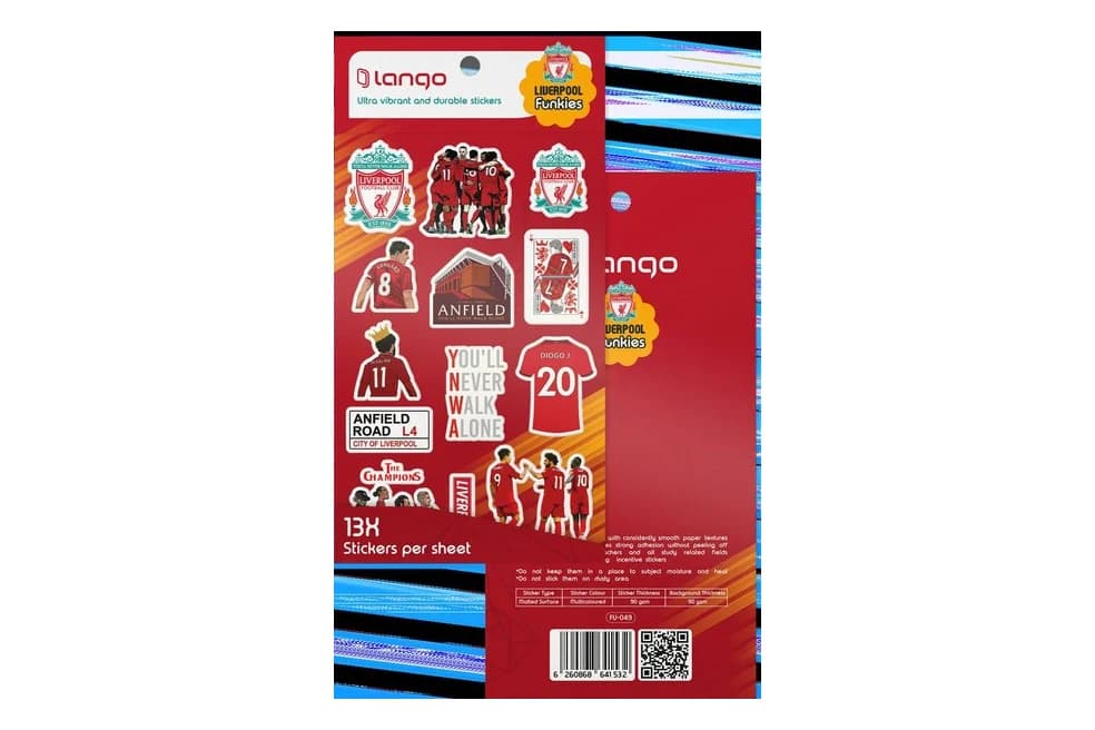 استیکر 13 تکه لانگو طرح لیورپول (Liverpool)