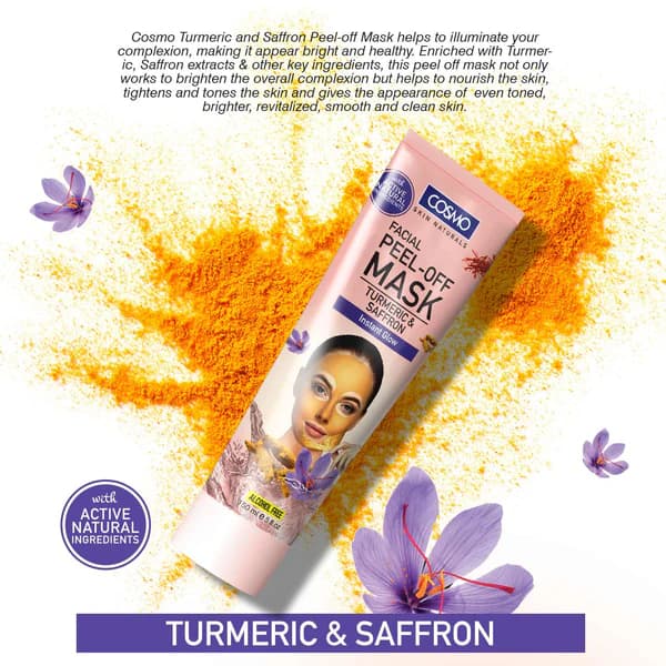 ماسک صورت لایه بردار زردچوبه و زعفران 150 میل کازمو – PEEL OFF MASK — تصویر ۲