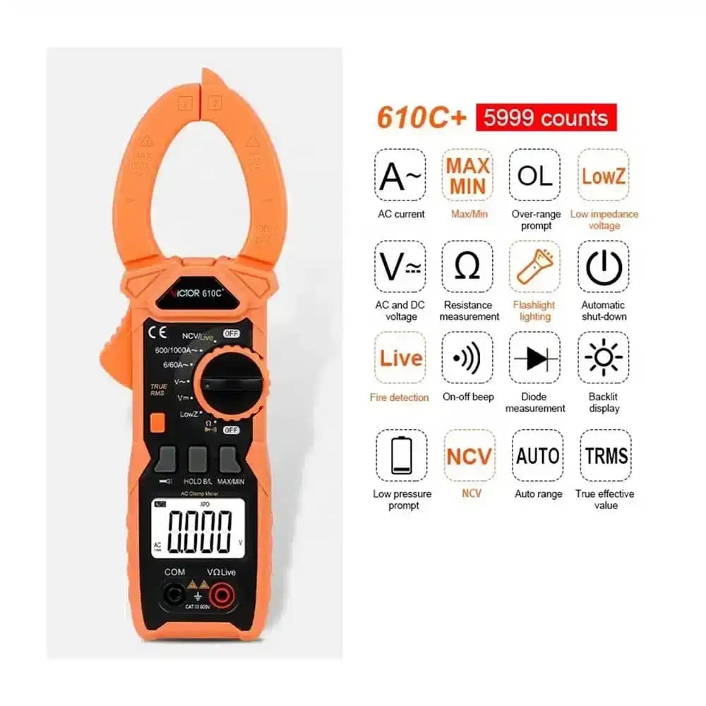 مولتی متر کلمپی ویکتور مدل VICTOR 610C PLUS — تصویر ۲