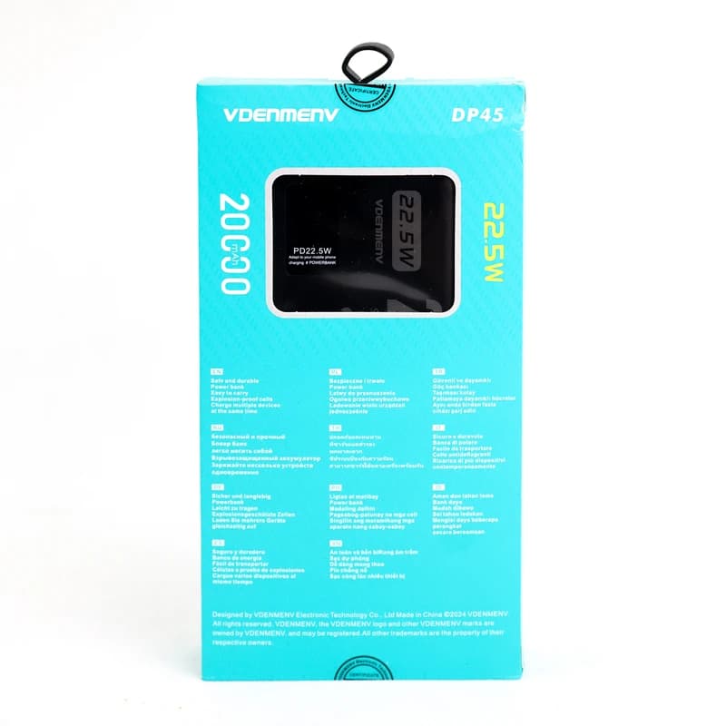 پاور بانک فست شارژ دنمن VDENMENV مدل Dp45 ظرفیت 20000 میلی آمپرساعت | VDENMENV DP09 POWERBANK — تصویر ۸