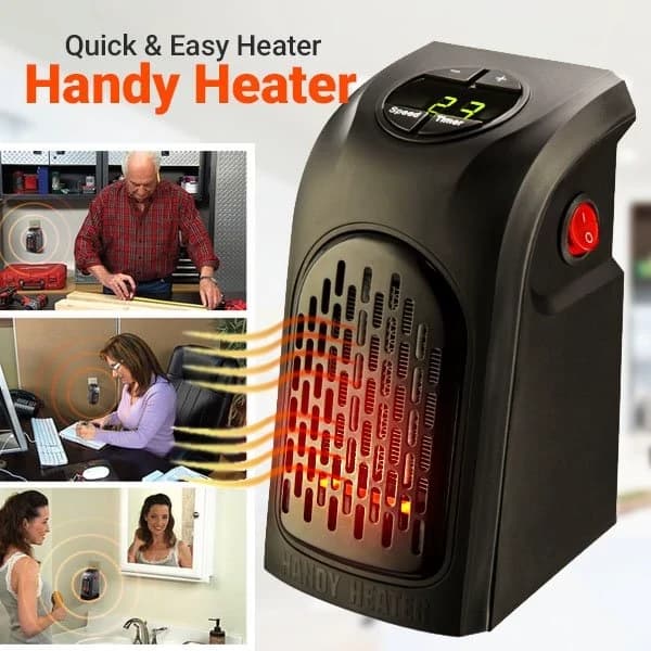 فن هیتر مسافرتی کم مصرف 400W دیواری (بخاری دیواری) | Plug-In Handy Heater – Mini Electric|هیتر برقی فن دار Handy Heater — تصویر ۳