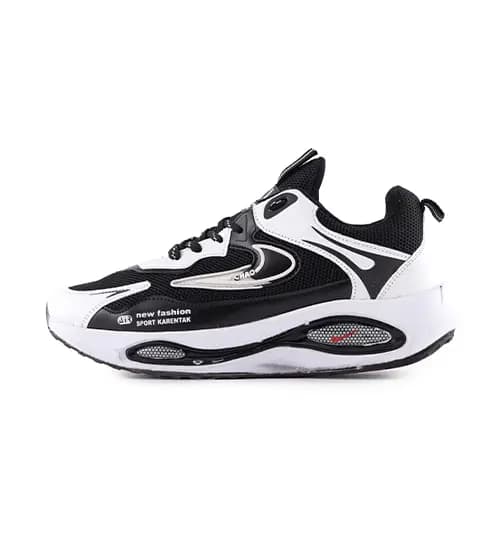 کفش مردانه اسپرت چرم مصنوعی مشکی سفید Nike — تصویر ۳